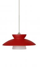 Besa Lighting X-271831-SN - Besa Pendant For Multiport Canopy Trilo 7 Satin Nickel Red Matte 1x50W MAX GY6.35 Base