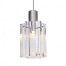 Besa Lighting X-ICE4CL-SN - Besa Ice 4 Pendant for Multiport Canopy, Clear Glass, Satin Nickel Finish