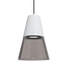 Besa Lighting X-TIMO6WS-LED-BK - Besa Timo 6 Pendant For Multiport Canopies, Smoke/White, Black Finish, 1x9W LED
