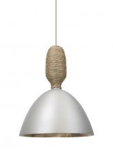 Besa Lighting XP-CREED-LED-SN - Besa Creed Cord Pendant, Satin Nickel With Silver Reflector, Satin Nickel Finish, 1x9W LED