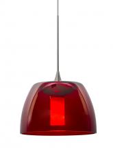 Besa Lighting XP-SPURRD-SN - Besa Spur Cord Pendant, Red, Satin Nickel Finish, 1x35W MAX GY6.35 Base