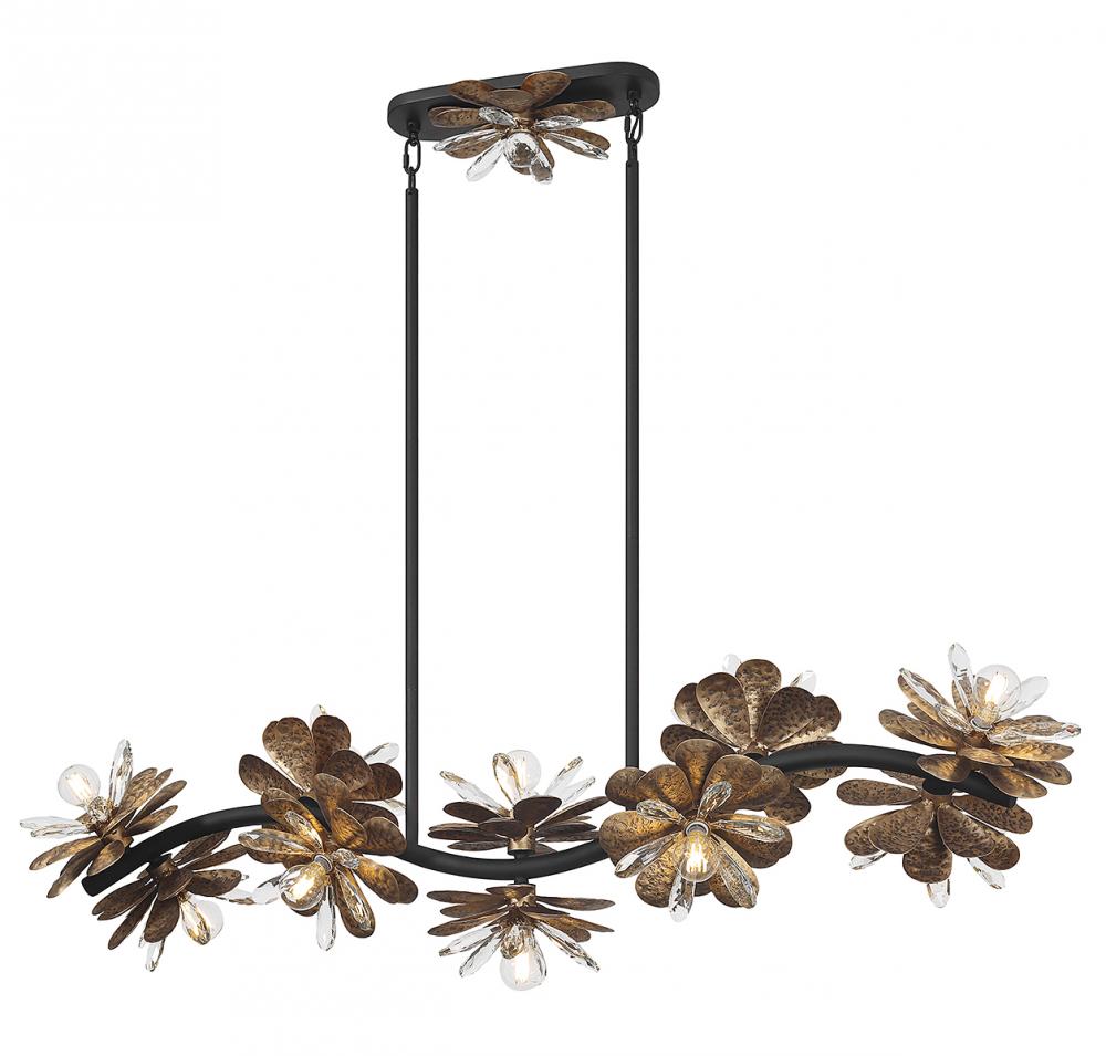 Giselle 10-Light Linear Chandelier in Delphine