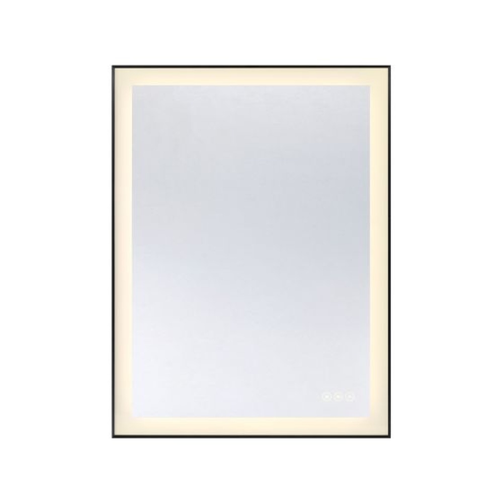 Paulding LED Rectangle Frontlit Mirror with Black Frame