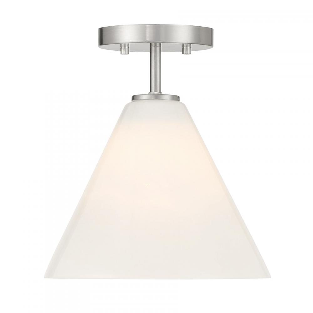 Blair 1-Light Mini-Pendant or Semi-Flush in Satin Nickel