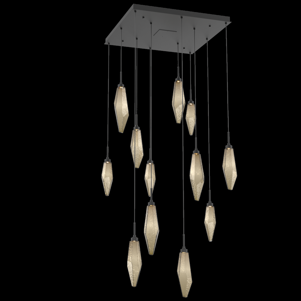 Rock Crystal Square 12pc Multi-Pendant