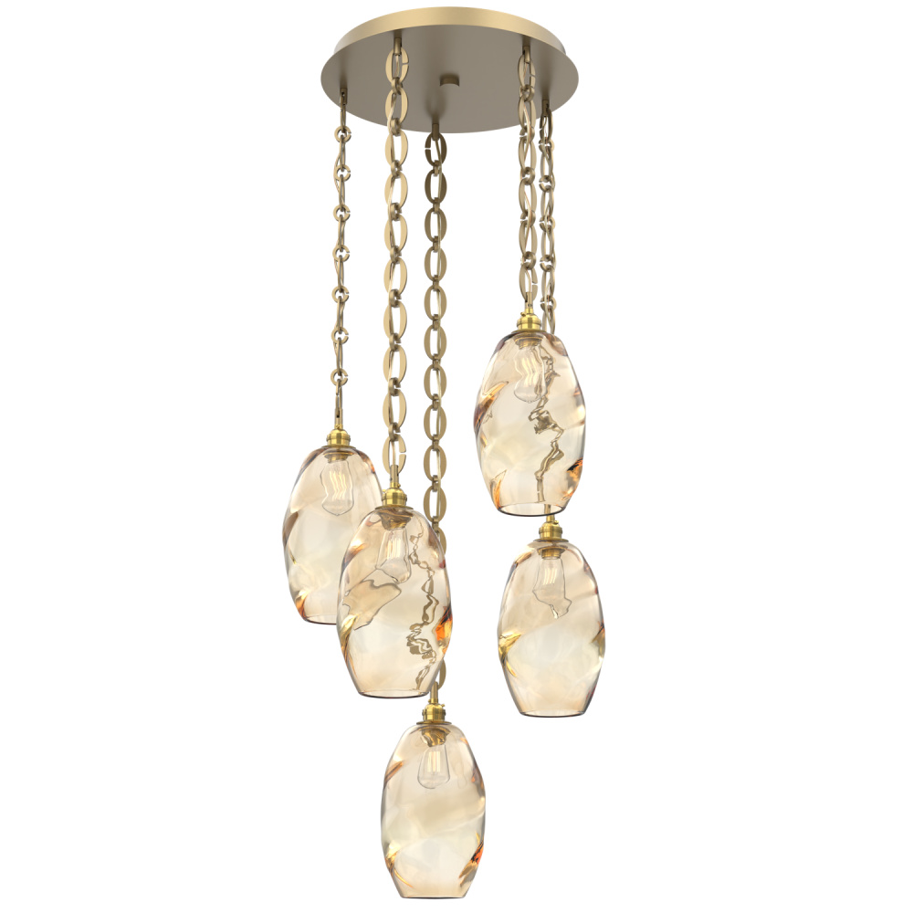 Ellisse Round 5pc Multi-Pendant with Chain