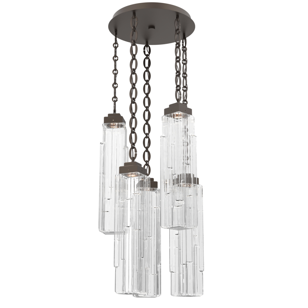 Ledgestone Round 5pc Multi-Pendant with Chain