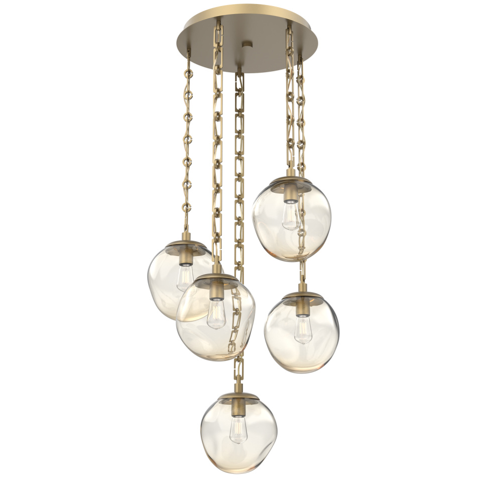 Aster Round 5pc Multi-Pendant with Chain (Bulb)