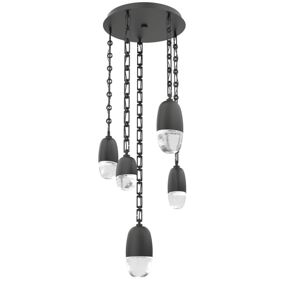 Pebble Round 5pc Multi-Pendant with Chain