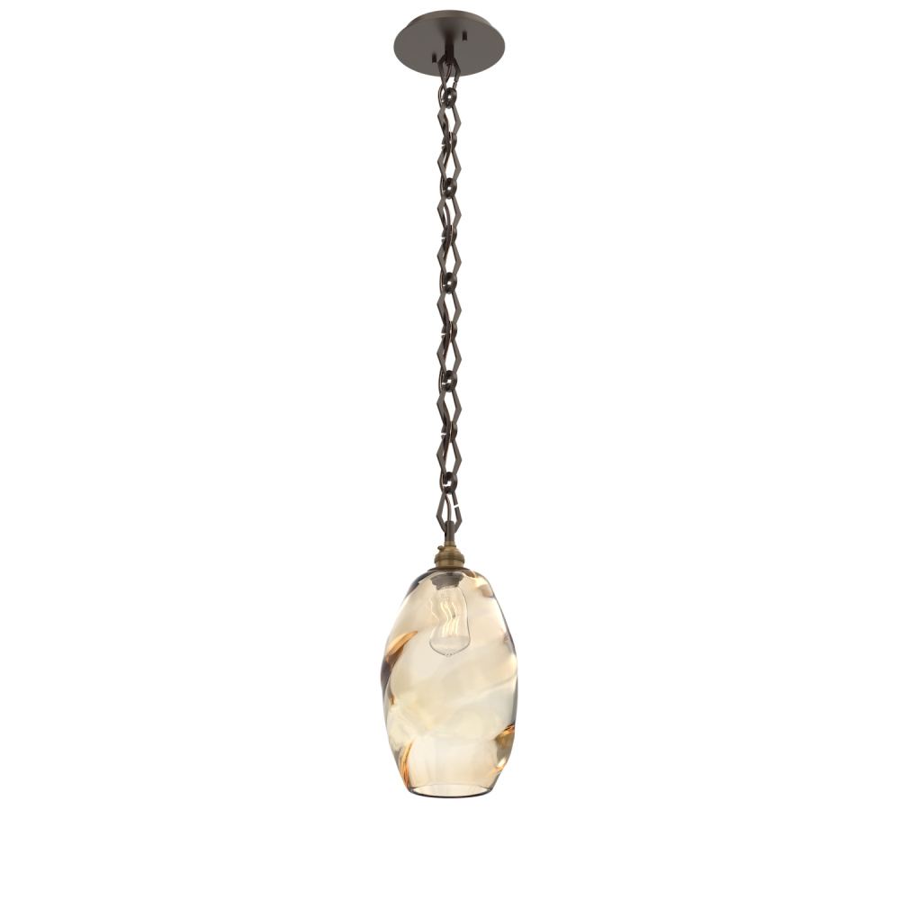 Ellisse Round Single Pendant with Chain