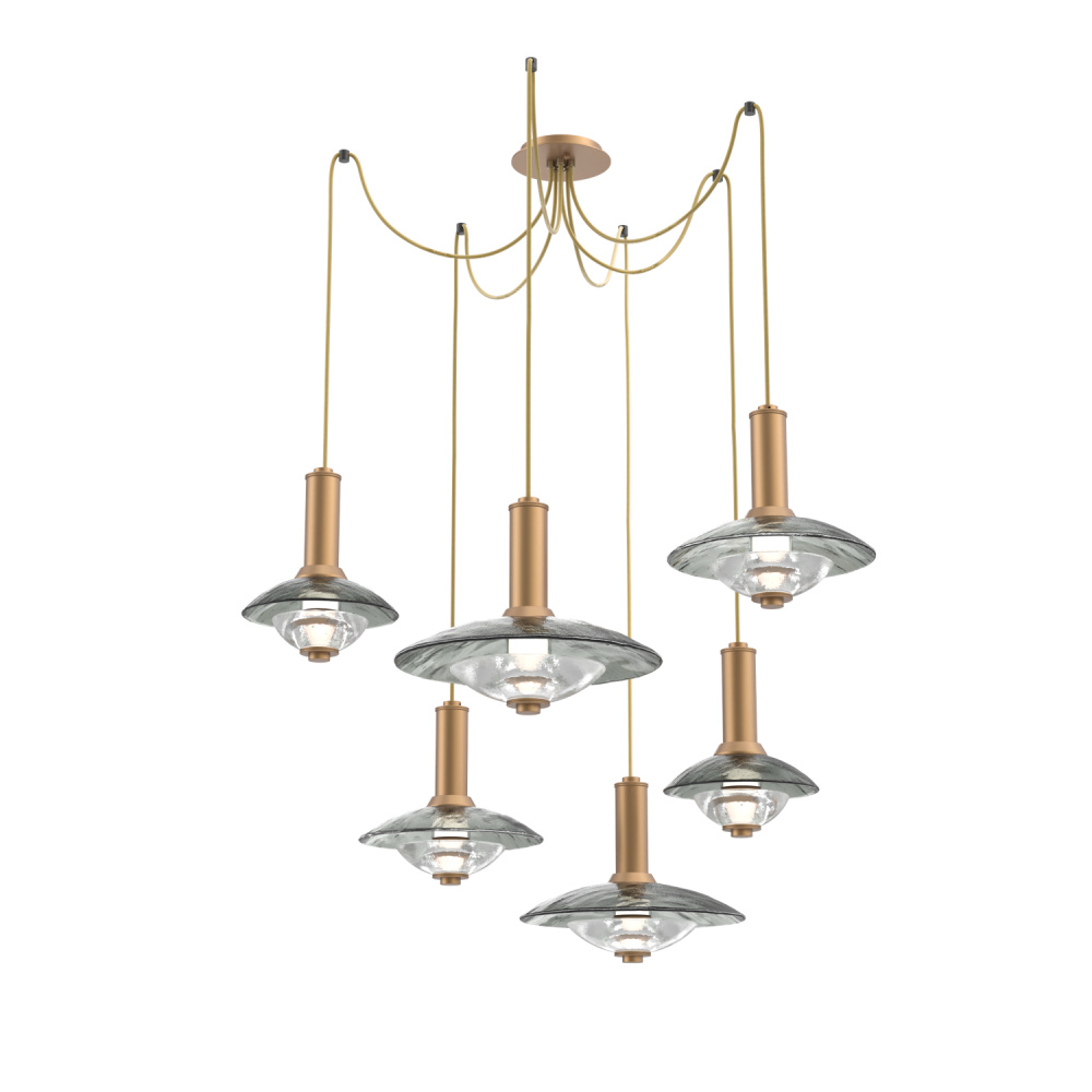 Cirrus Round 6pc Swag Multi-Pendant Chandelier