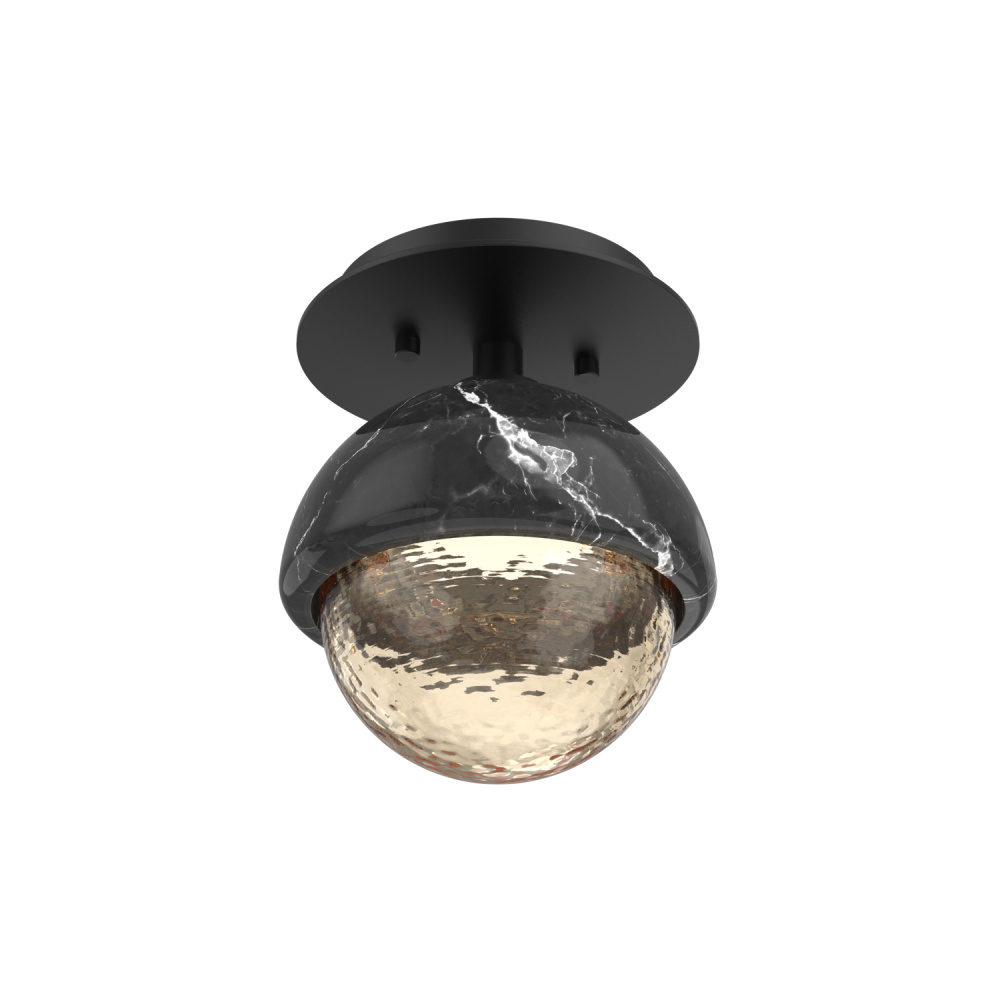 Cabochon Flush Mount Wall Sconce Matte Black
