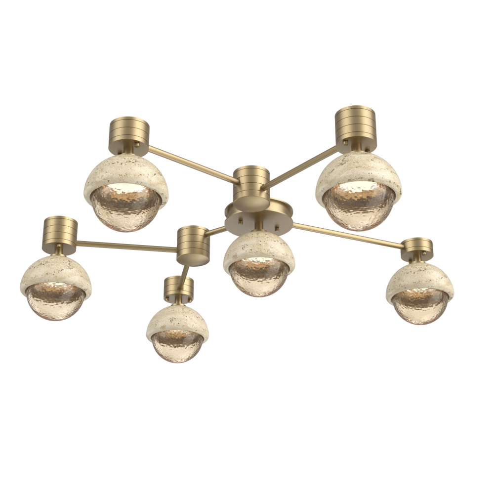 Cabochon Flush Mount Wall Sconce Gilded Brass