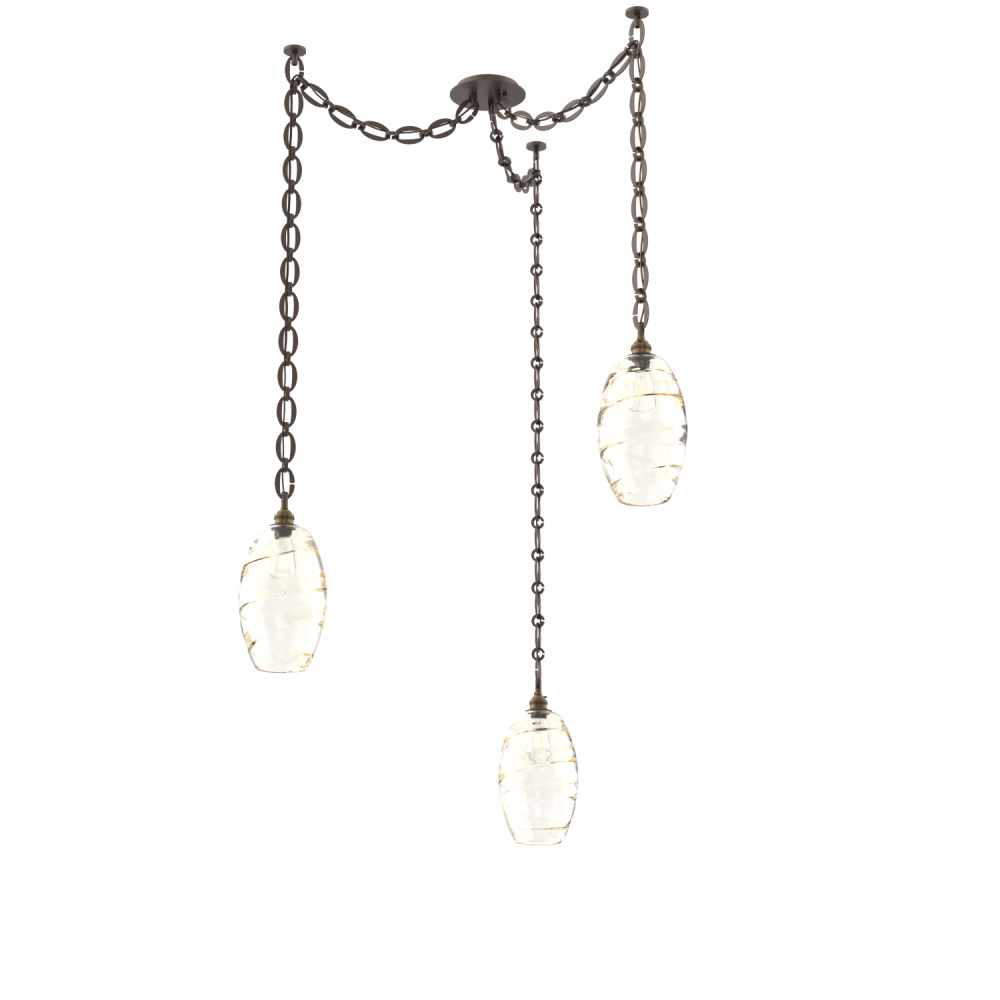 Ellisse Multi Light Pendant Multi Port Canopy Flat Bronze