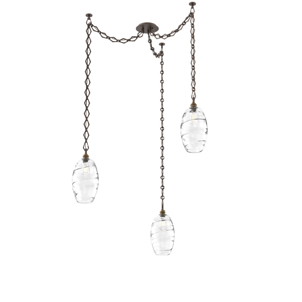 Ellisse Multi Light Pendant Multi Port Canopy Flat Bronze