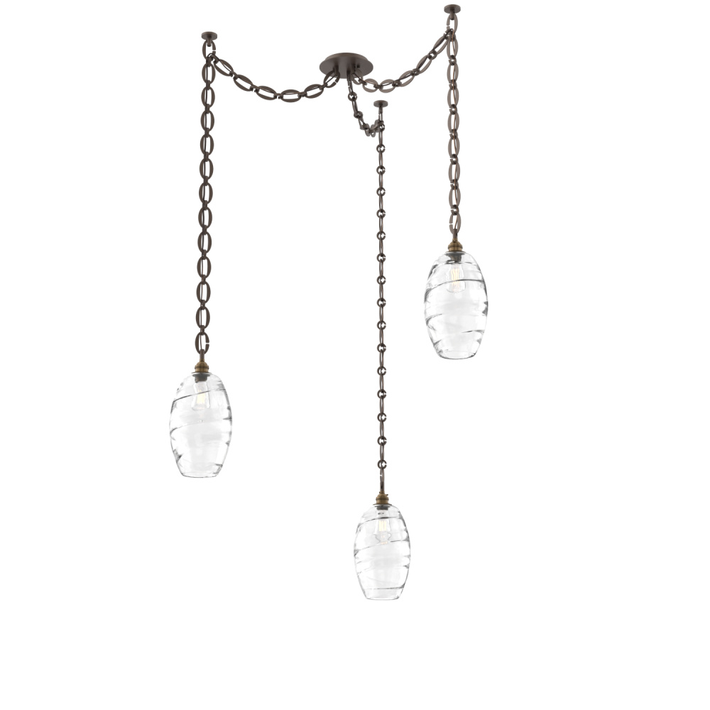 Ellisse Multi Light Pendant Multi Port Canopy Flat Bronze