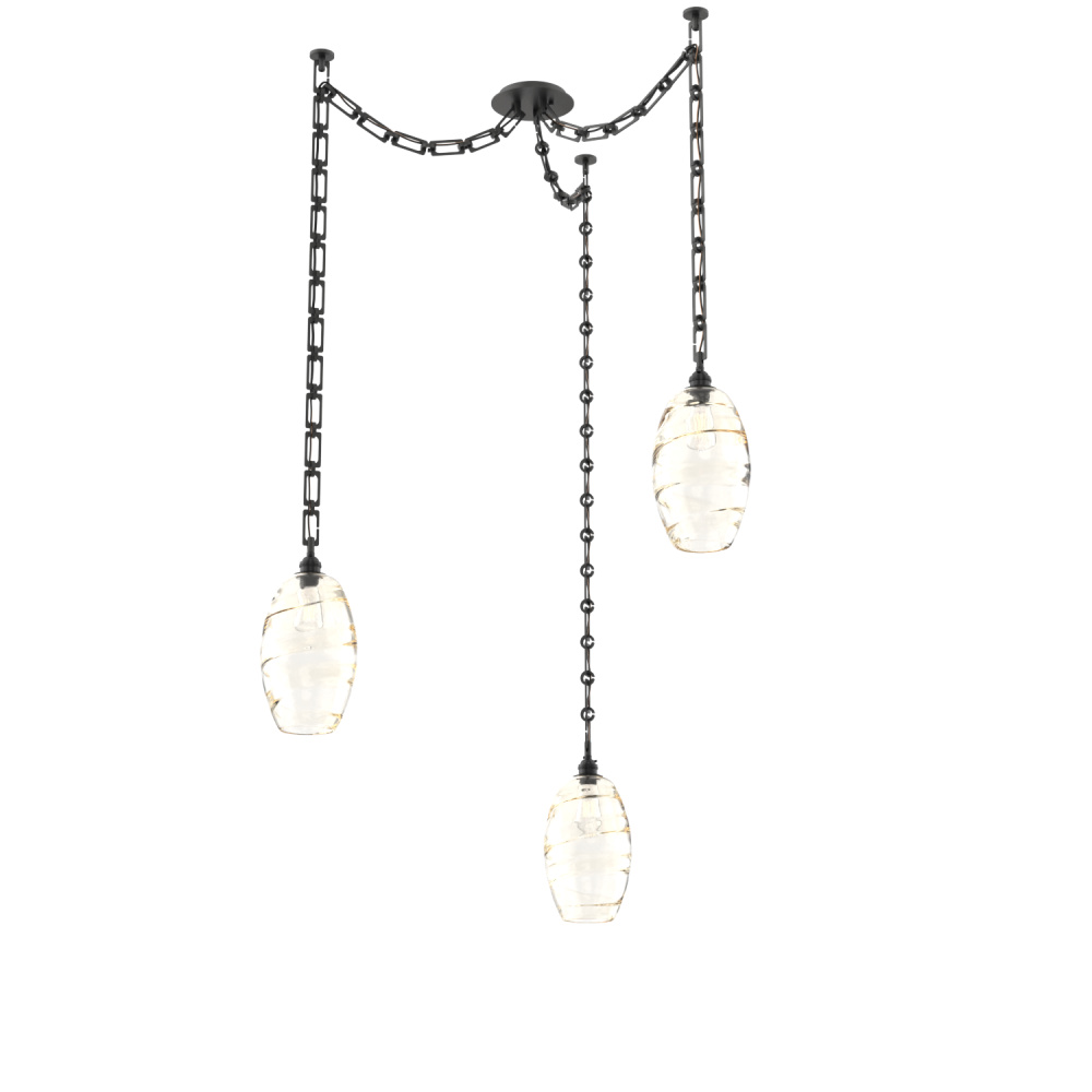 Ellisse Multi Light Pendant Multi Port Canopy Matte Black