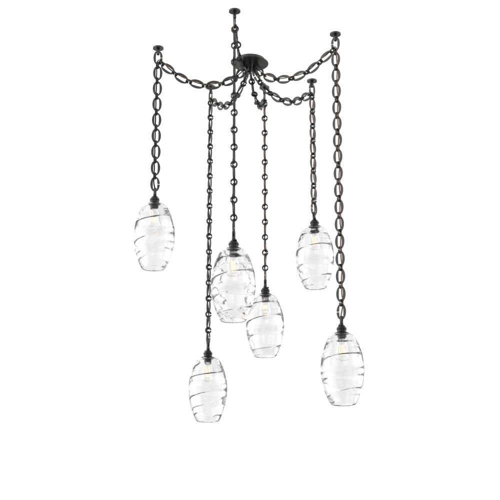 Ellisse Multi Light Pendant Multi Port Canopy Matte Black