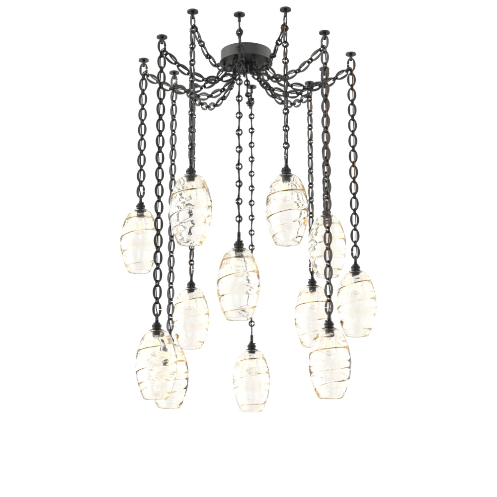 Ellisse Multi Light Pendant Multi Port Canopy Matte Black