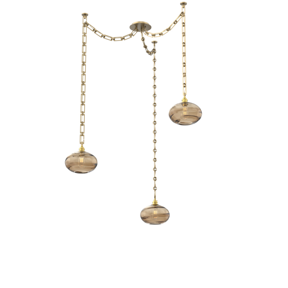 Coppa Multi Light Pendant Multi Port Canopy Gilded Brass