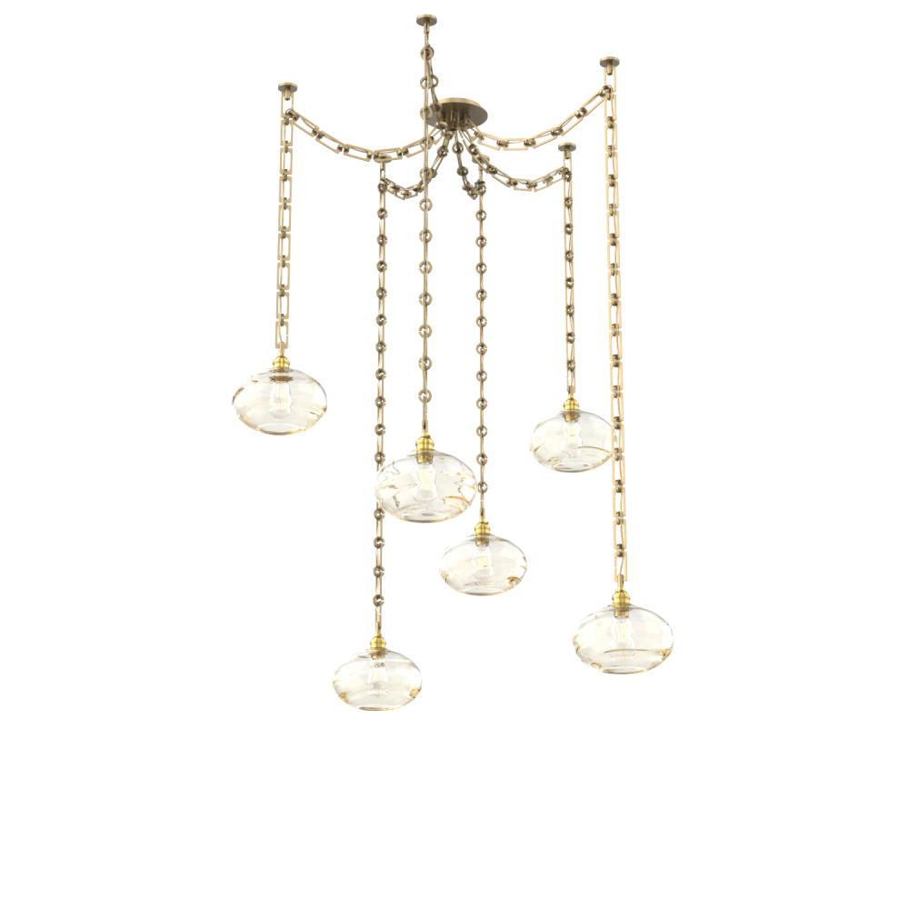 Coppa Multi Light Pendant Multi Port Canopy Gilded Brass