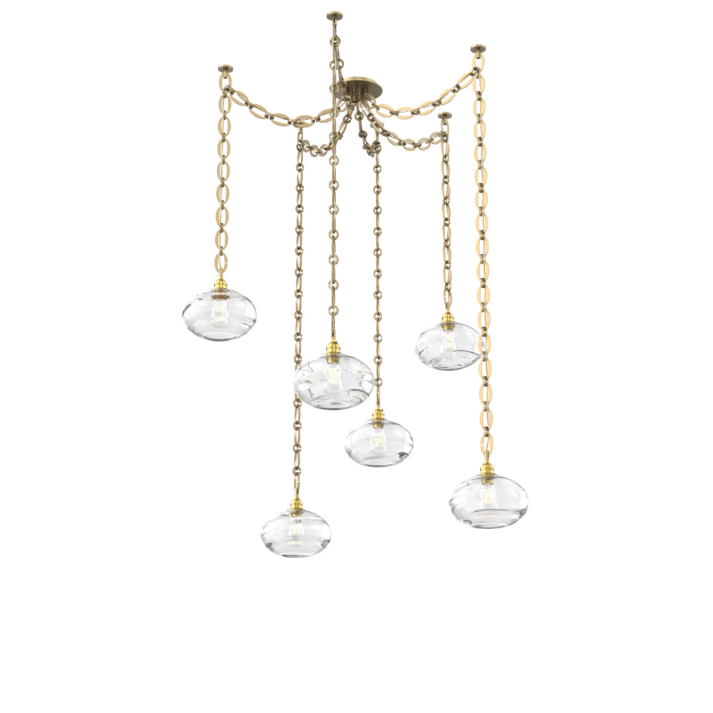 Coppa Multi Light Pendant Multi Port Canopy Gilded Brass