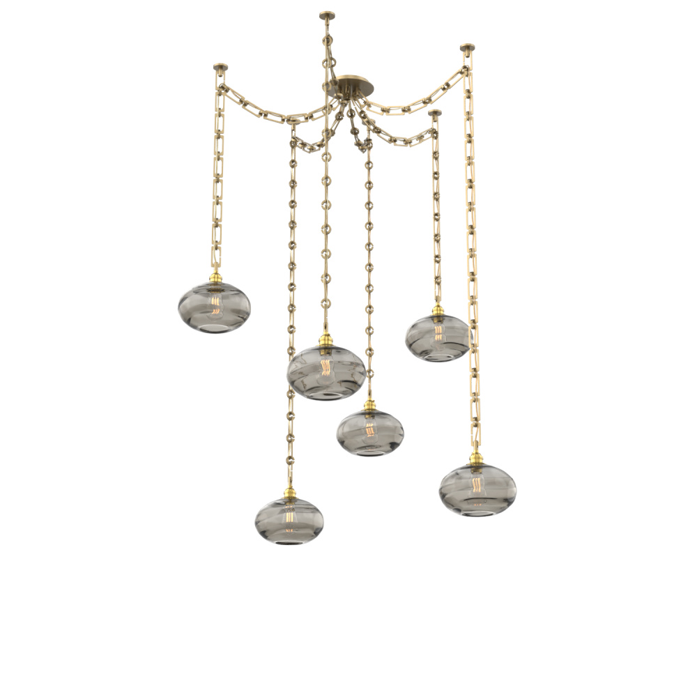 Coppa Multi Light Pendant Multi Port Canopy Gilded Brass