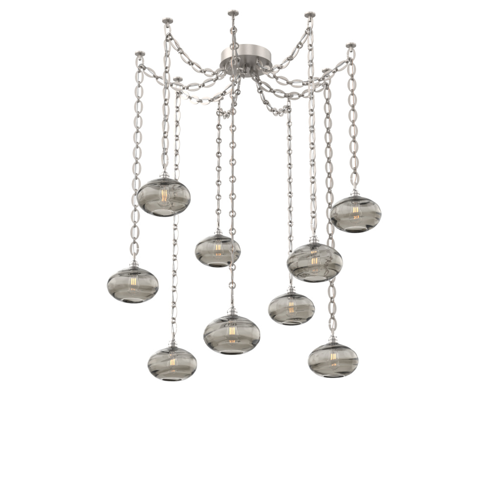 Coppa Multi Light Pendant Multi Port Canopy Beige Silver