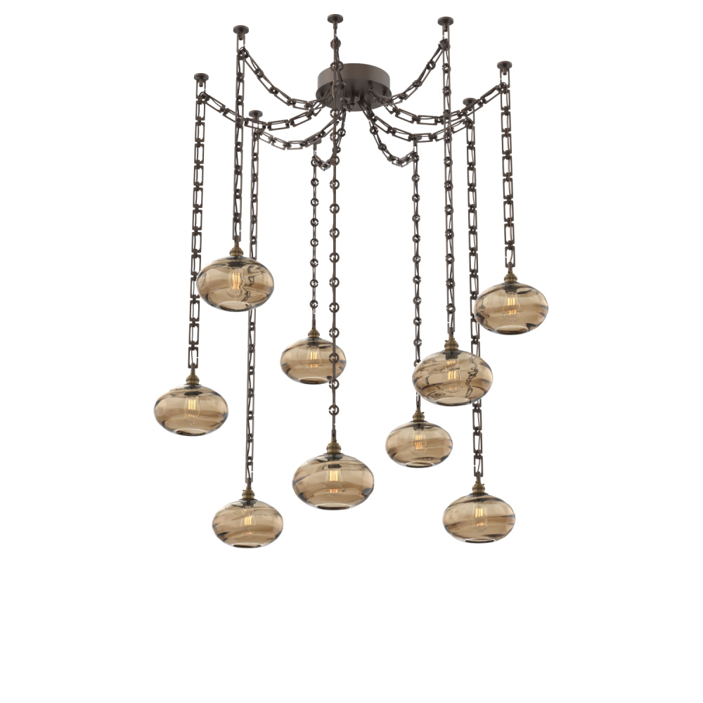 Coppa Multi Light Pendant Multi Port Canopy Flat Bronze