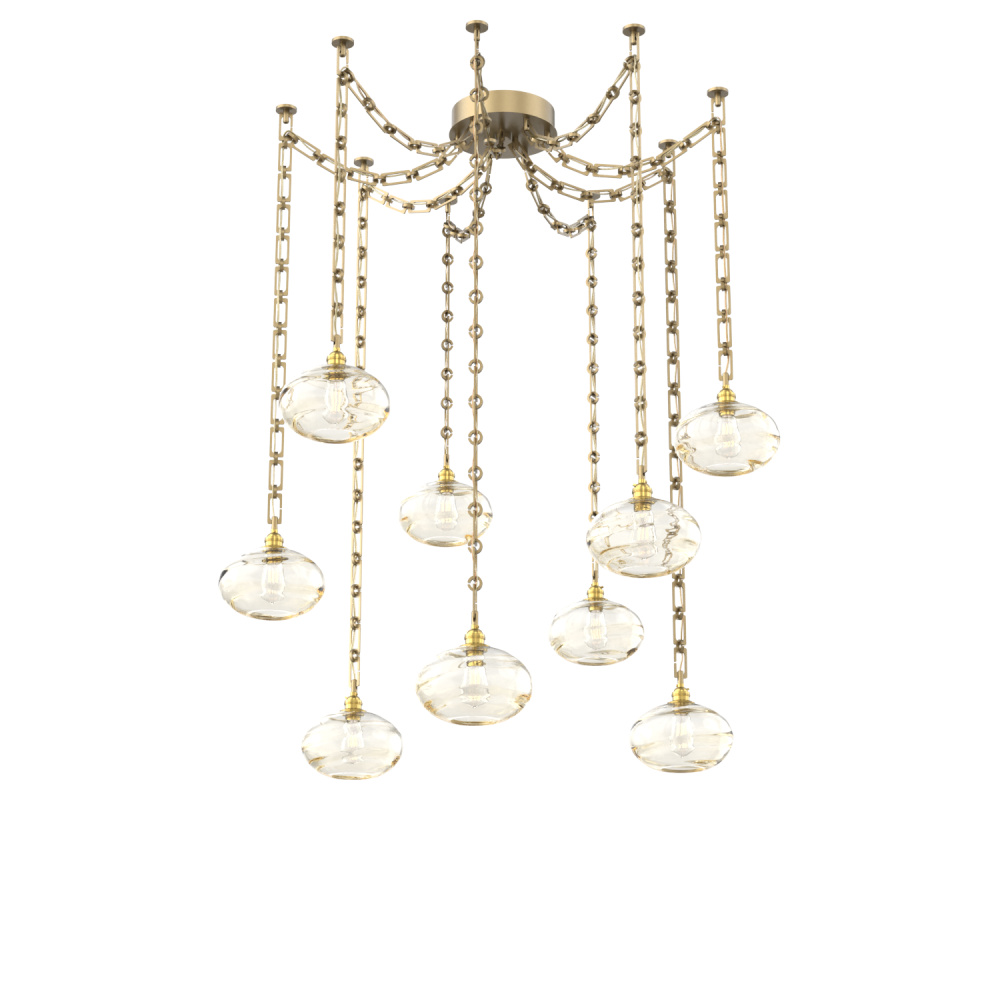 Coppa Multi Light Pendant Multi Port Canopy Gilded Brass