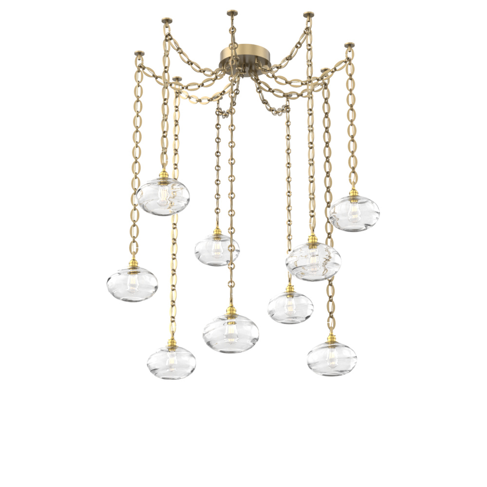 Coppa Multi Light Pendant Multi Port Canopy Gilded Brass