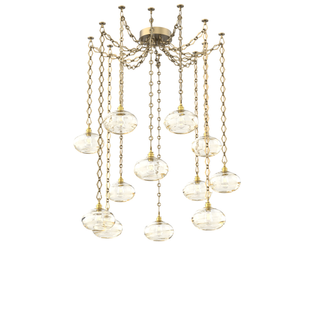 Coppa Multi Light Pendant Multi Port Canopy Gilded Brass