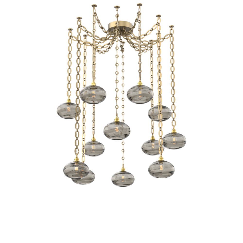Coppa Multi Light Pendant Multi Port Canopy Gilded Brass