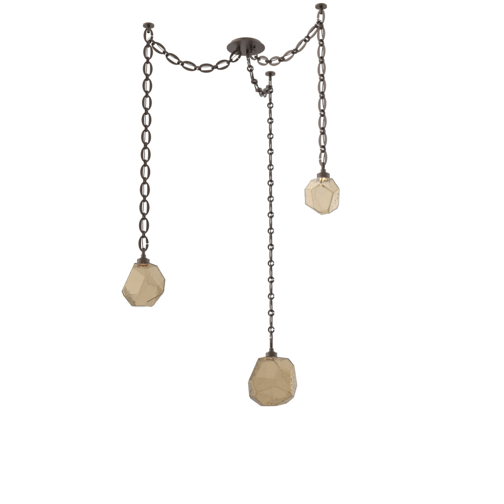 Gem Multi Light Pendant Multi Port Canopy Flat Bronze