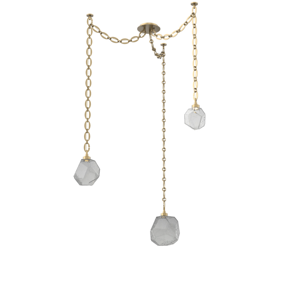 Gem Multi Light Pendant Multi Port Canopy Gilded Brass