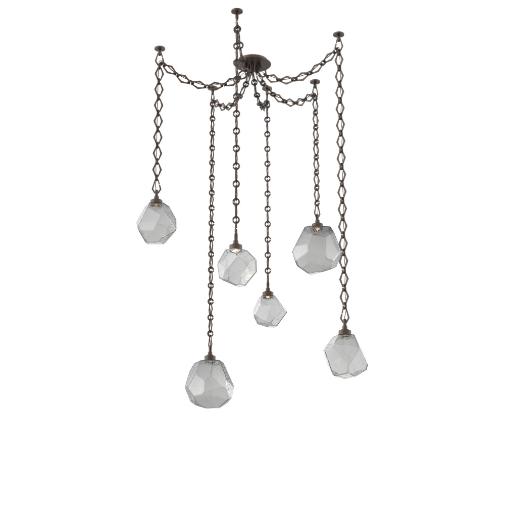 Gem Multi Light Pendant Multi Port Canopy Flat Bronze