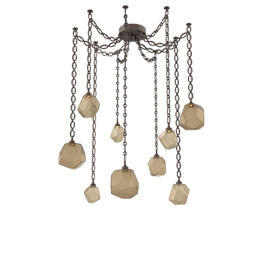 Gem Multi Light Pendant Multi Port Canopy Flat Bronze