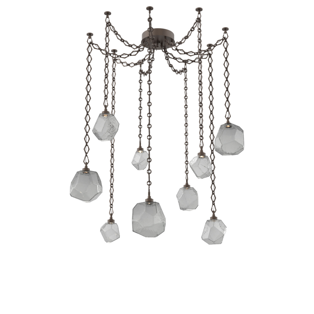 Gem Multi Light Pendant Multi Port Canopy Flat Bronze