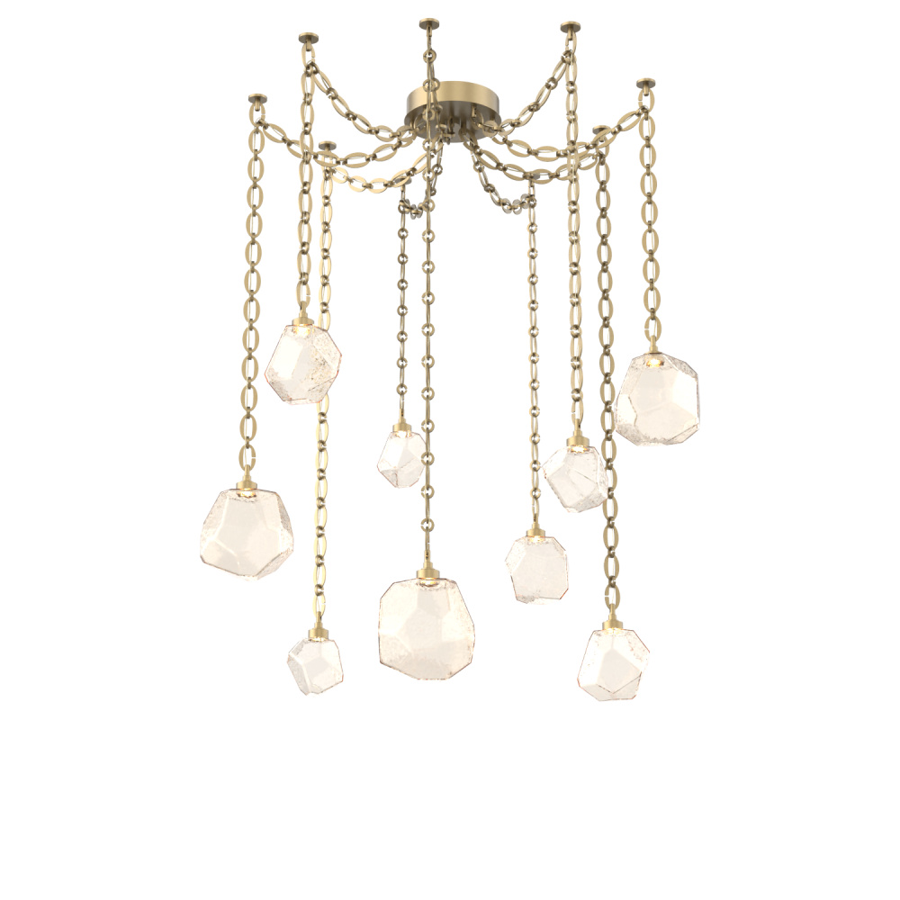 Gem Multi Light Pendant Multi Port Canopy Gilded Brass