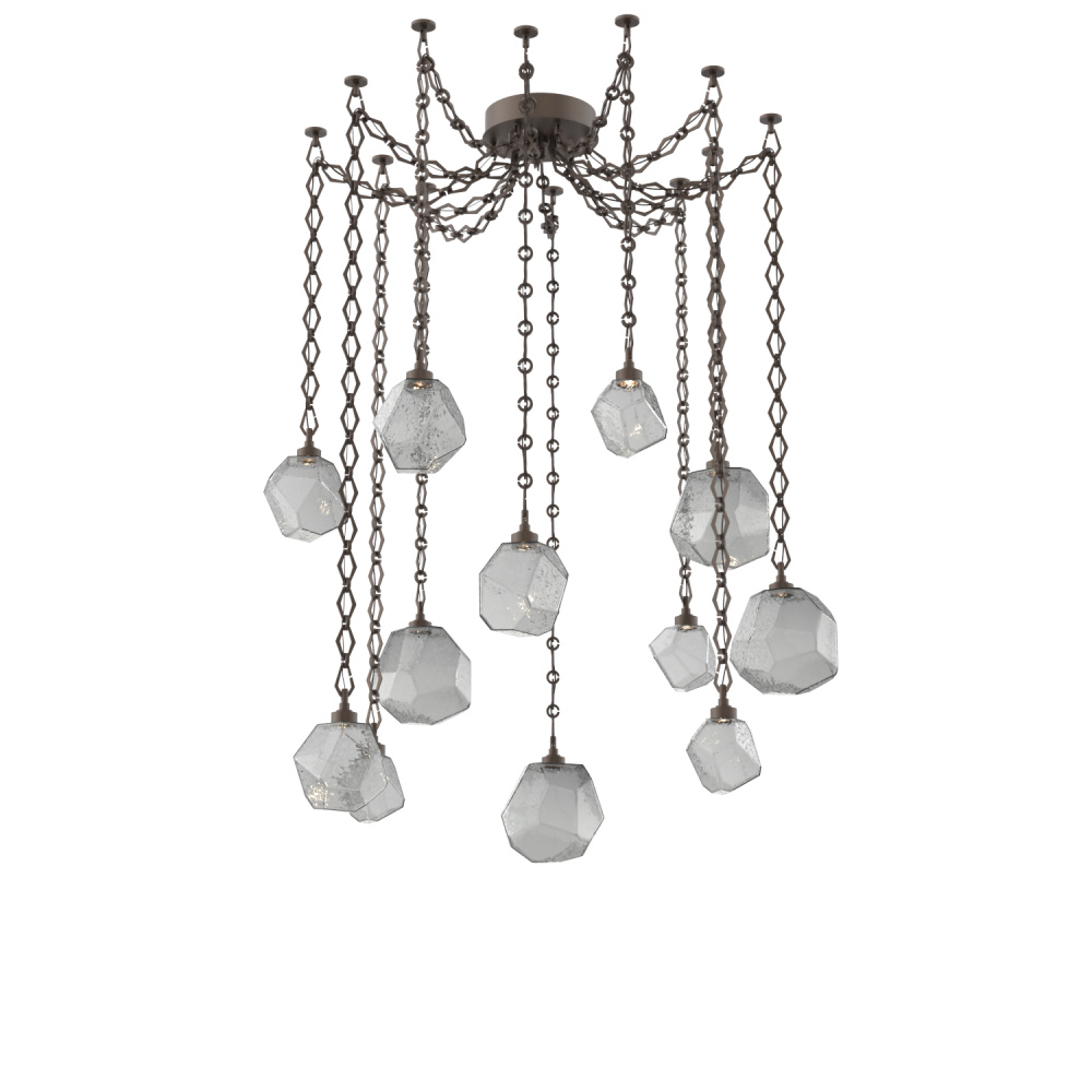 Gem Multi Light Pendant Multi Port Canopy Flat Bronze