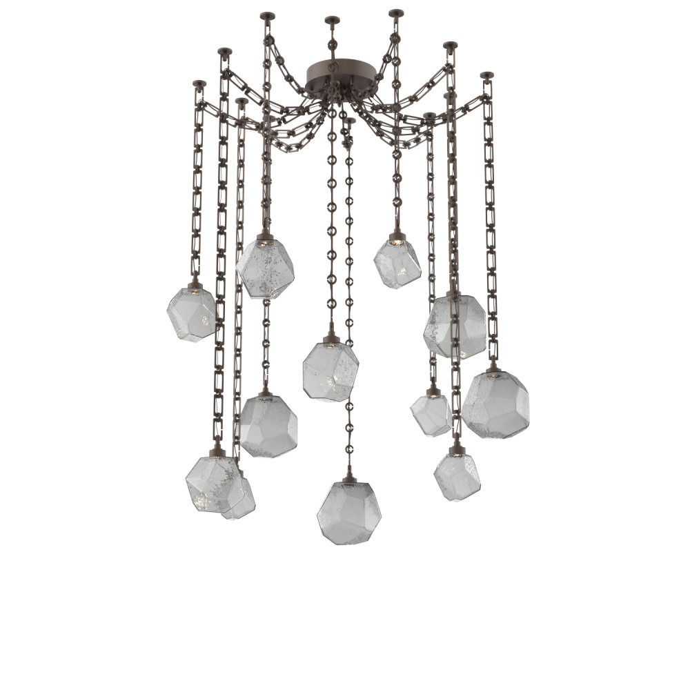 Gem Multi Light Pendant Multi Port Canopy Flat Bronze