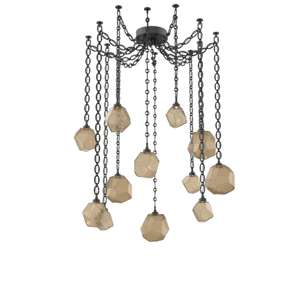Gem Multi Light Pendant Multi Port Canopy Matte Black