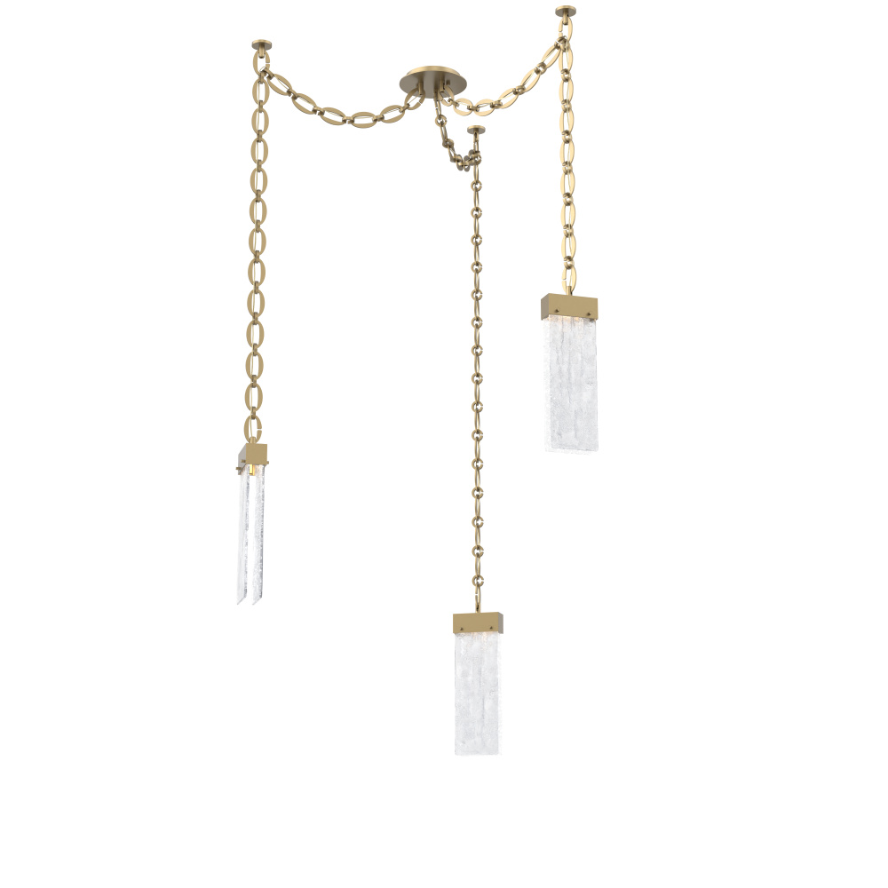 Parallel Multi Light Pendant Multi Port Canopy Gilded Brass