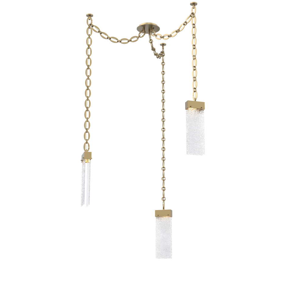 Parallel Multi Light Pendant Multi Port Canopy Gilded Brass