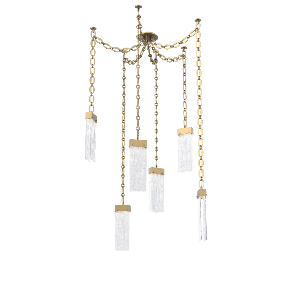 Parallel Multi Light Pendant Multi Port Canopy Gilded Brass