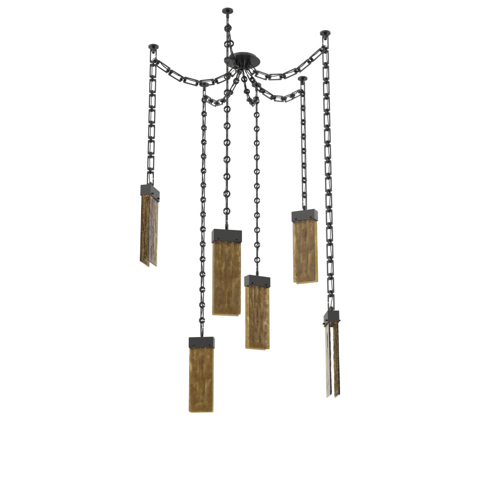 Parallel Round Chain 6pc Swag Multi-Pendant