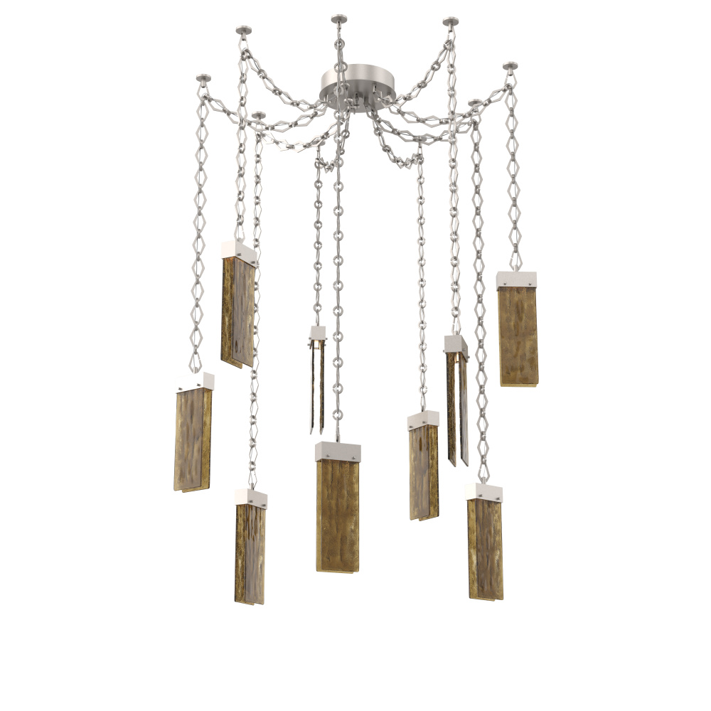 Parallel Multi Light Pendant Multi Port Canopy Beige Silver