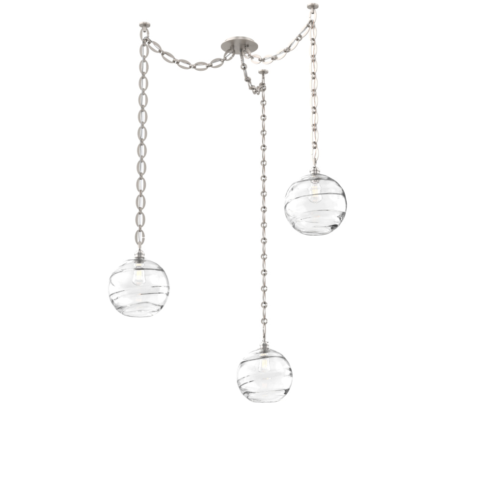 Terra Multi Light Pendant Multi Port Canopy Beige Silver