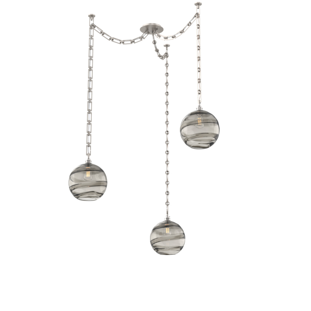 Terra Multi Light Pendant Multi Port Canopy Beige Silver