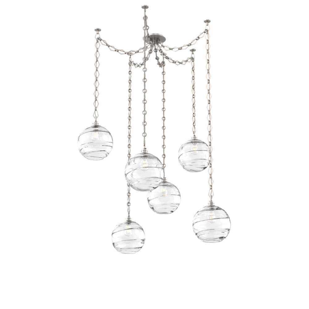 Terra Multi Light Pendant Multi Port Canopy Beige Silver